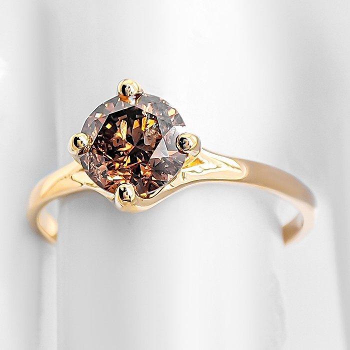 Zonder minimumprijs - Ring - 14 karaat Geel goud - 1.06ct., Bijoux, Sacs & Beauté, Bagues