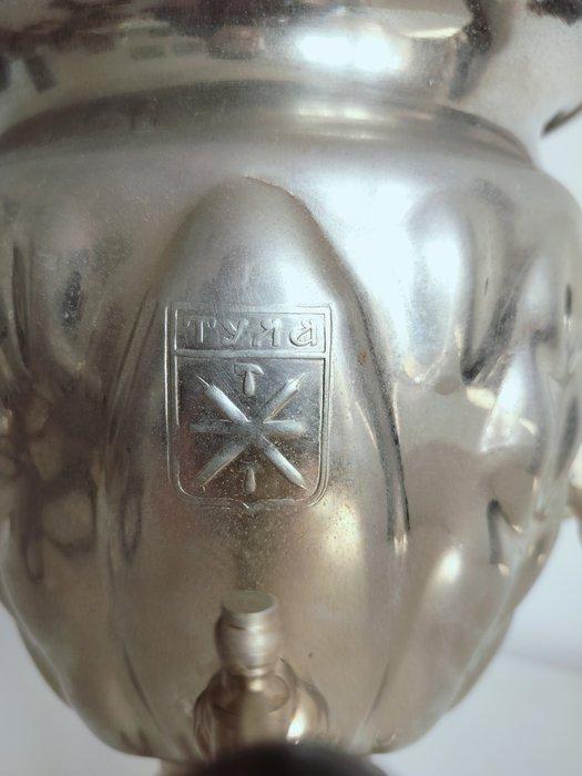 Tula - Samovar - laiton nickelé - Samovar russe dorigine, Antiquités & Art, Antiquités | Autres Antiquités