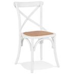 Chaise de cuisine rétro 'CHABLY' en bois blanc - commande pa
