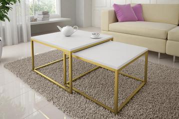 Salontafel Seville wit goud set van 2 beschikbaar voor biedingen