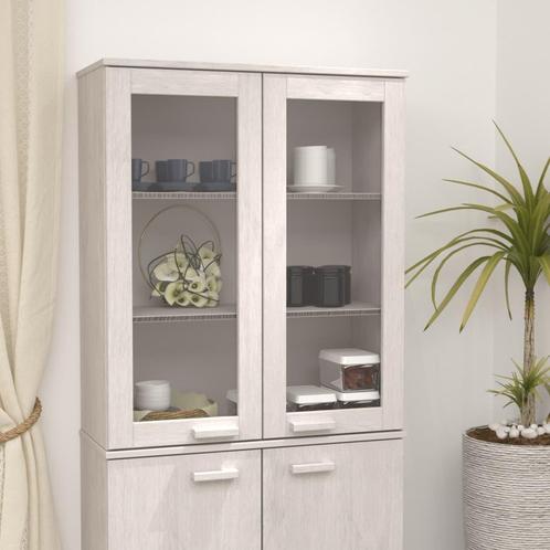 vidaXL Opzetkast HAMAR 85x35x100 cm massief grenenhout wit, Huis en Inrichting, Kasten | Dressoirs, Nieuw, Verzenden