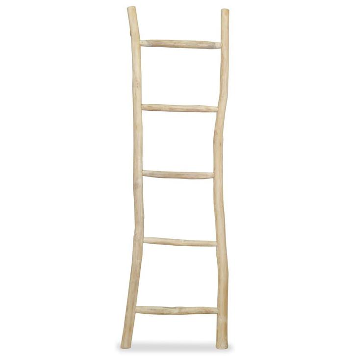 vidaXL Handdoekenladder met 5 sporten 45x150 cm teakhout, Huis en Inrichting, Badkamer | Badtextiel en Accessoires, Nieuw, Verzenden