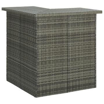 vidaXL Hoekbartafel 100x50x105 cm poly rattan grijs, Verzenden