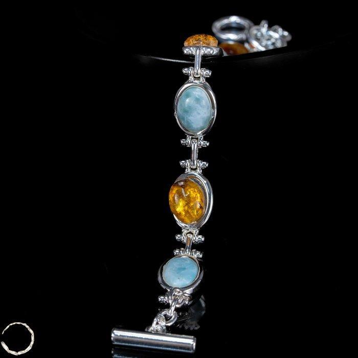 Natuurlijk Larimar-amberarmbandje Harmonie van hemel en zon, Verzamelen, Mineralen en Fossielen