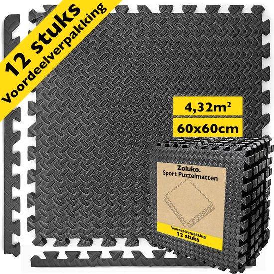 2dekans | Zoluko Puzzelmat - 60x60x1.2 cm - 12 stuks -, Sport en Fitness, Yoga en Pilates, Ophalen of Verzenden