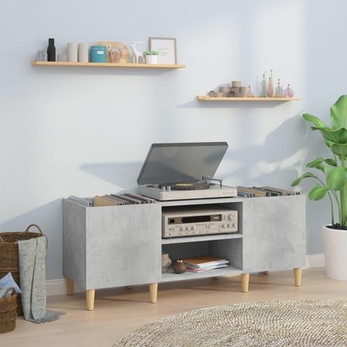 vidaXL Platenkast 121x38x48 cm bewerkt hout betongrijs, Huis en Inrichting, Kasten | Overige, Nieuw, Verzenden