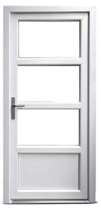PVC Deur antraciet 3/4 glas Basic Plus B.98 x H.204., 80 tot 100 cm, Nieuw, Ophalen of Verzenden, Buitendeur