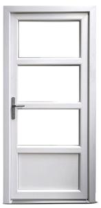 PVC Deur antraciet 3/4 glas Basic Plus B.98 x H.204., Doe-het-zelf en Bouw, Deuren en Vliegenramen, Nieuw, 80 tot 100 cm, Glas