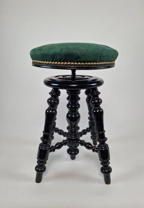 Tabouret - bois et textile - Tabouret de piano réglable, Antiquités & Art, Antiquités | Autres Antiquités