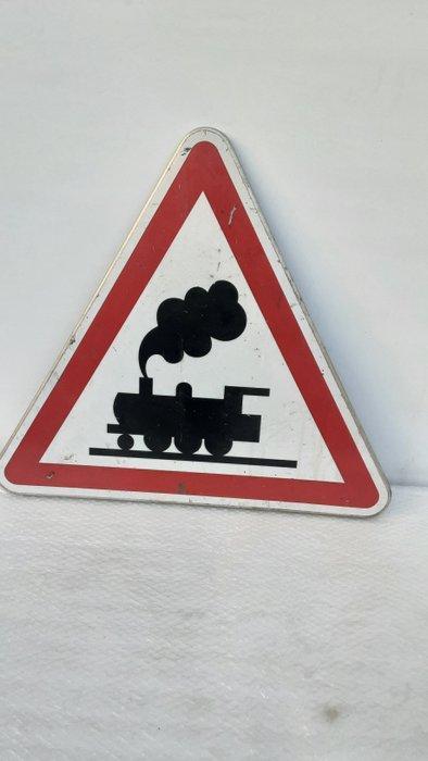 Steam Train Sign - Bord - Met, Antiquités & Art, Antiquités | Assiettes décoratives & Carrelages