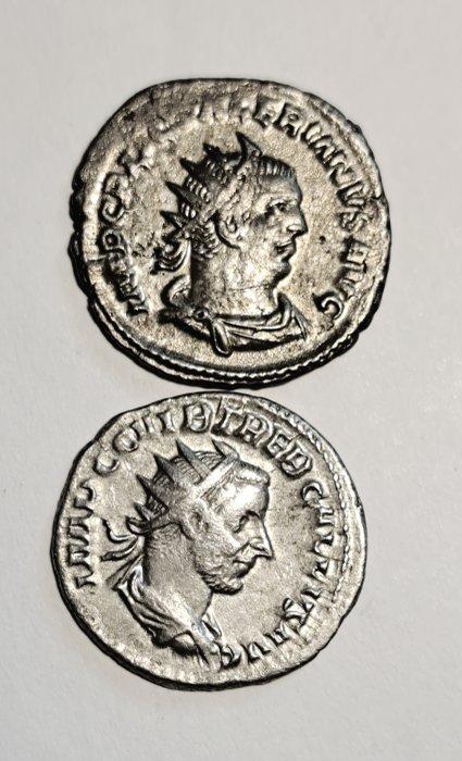 Romeinse Rijk Lot of 2 Antoniniani Valerian & Trebonianus, Postzegels en Munten, Munten | Europa | Niet-Euromunten