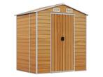 Veiling - VidaXL metalen tuinschuur houtlook - 130x191x198 c, Nieuw