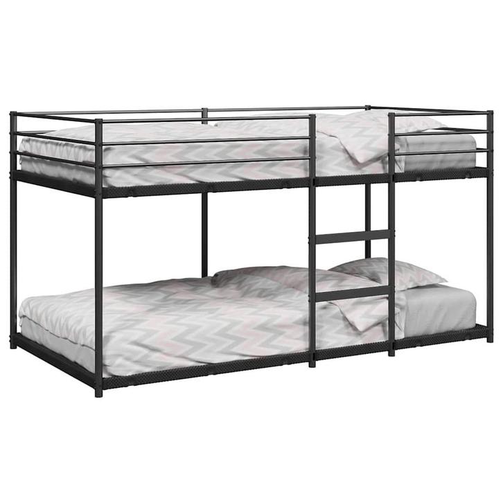 vidaXL Stapelbed zonder matras 75x190 cm staal zwart, Huis en Inrichting, Slaapkamer | Bedden, Nieuw, Verzenden