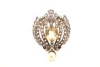 Broche - 19.2 kt. Geel goud Citrien - parel