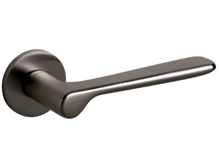 Olivari deurklink Plume op rozet antraciet mat titaan PVD, Doe-het-zelf en Bouw, Hang- en Sluitwerk, Klink of Kruk, Nieuw, Overige materialen