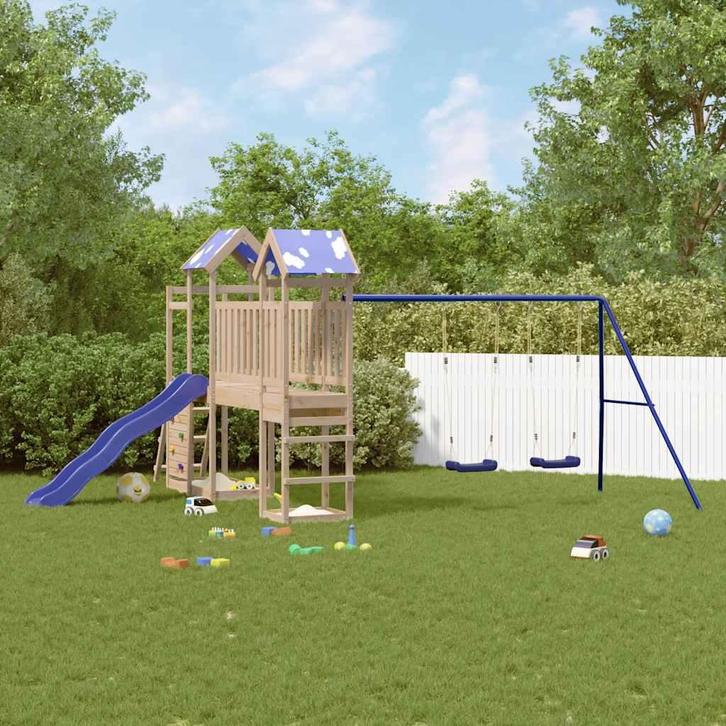 vidaXL Speelhuis massief grenenhout, Kinderen en Baby's, Speelgoed | Buiten | Speeltoestellen, Nieuw, Verzenden
