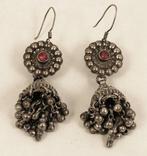 Oude Rajastaanse oorbellen - Zilver, Glas - India - eerste