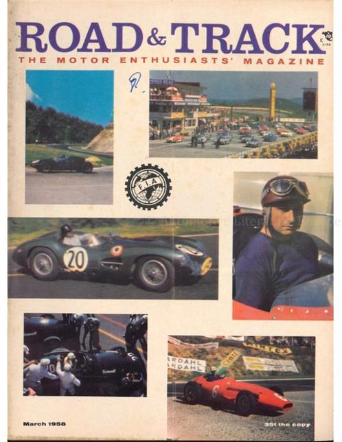 1958 ROAD AND TRACK MAGAZINE MAART ENGELS, Livres, Autos | Brochures & Magazines, Enlèvement ou Envoi