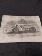 Stirling Moss - Hand signed - Pencil Drawing, Nieuw