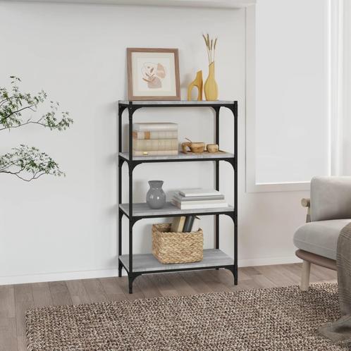 vidaXL Boekenkast 60x33x100 cm hout en staal grijs sonoma, Huis en Inrichting, Kasten | Boekenkasten, Nieuw, Verzenden