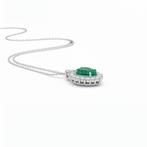 Pendentif - 18 carats Or blanc - 4.26ct. tw. Émeraude -, Bijoux, Sacs & Beauté