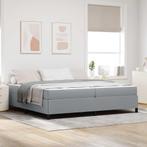 vidaXL Boxspring bed Lichtgrijs, Zwart 200 x 200 cm, Huis en Inrichting, Slaapkamer | Bedden, Verzenden, Nieuw