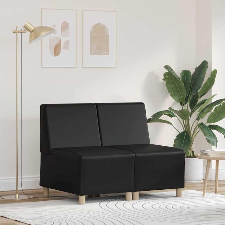 vidaXL Modulaire Sofa Eenheid Armless 2 pcs Zwart 55 x 74 x, Huis en Inrichting, Zetels | Zetels, Nieuw, Verzenden