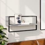 vidaXL Wandschap met stang 65x25x30 cm grijs sonoma, Huis en Inrichting, Kasten | Wandmeubels, Verzenden, Nieuw