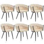 tectake Set eetkamerstoelen Astano fluweel, knoopdesign - za, Huis en Inrichting, Verzenden, Nieuw