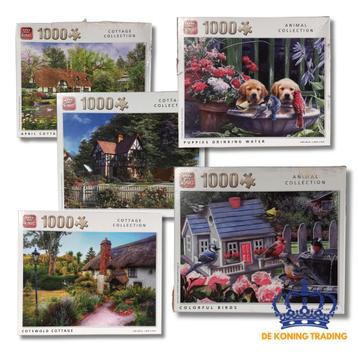 Set van 5x King Puzzels | Animal & Cottage Serie | 1000 Stuk beschikbaar voor biedingen