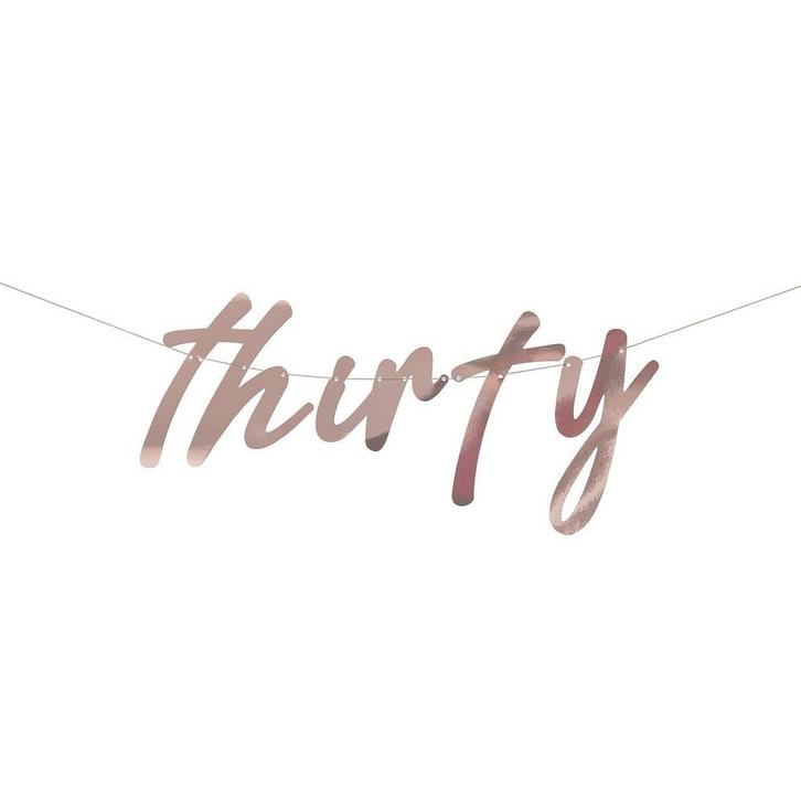 Rose Gouden Letterslinger 30 Jaar 1,7m, Hobby en Vrije tijd, Feestartikelen, Nieuw, Verzenden