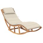 vidaXL Chaise longue à bascule avec coussin Bois de teck, Jardin & Terrasse, Verzenden, Neuf