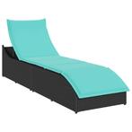 vidaXL Ligstoel inklapbaar met kussen opbergruimte poly, Tuin en Terras, Verzenden, Nieuw