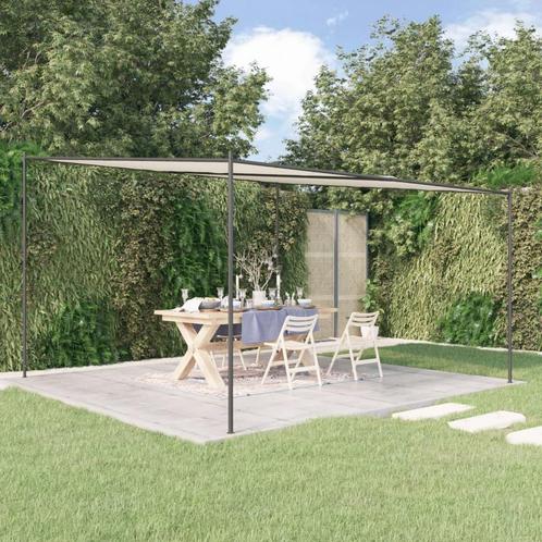 vidaXL Prieel 4x4 m 180 g/m² stof en staal wit, Tuin en Terras, Partytenten, Nieuw, Verzenden