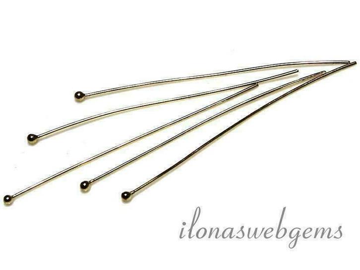 Vermeil nietstift met bolletje Ca. 60x0.6mm, Hobby & Loisirs créatifs, Fabrication de Perles & Bijoux, Envoi