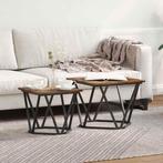 vidaXL Bijzettafelset 2 pcs Gerookt eiken 50 x 50 x 40 cm, Huis en Inrichting, Verzenden, Nieuw