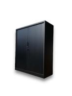 Roldeurkast Zwart inclusief slot en Legplanken (105x120x45), Verzenden