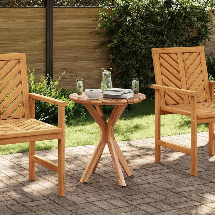 vidaXL Bistrotafel Bruin 70 x 70 x 75 cm Massief teakhout, Tuin en Terras, Tuintafels, Nieuw, Verzenden