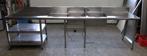 RVS Wastafel, Spoeltafel met 2 wasbakken B337 x D60 x H90cm, Zakelijke goederen, Horeca | Keukenapparatuur, Nieuw in verpakking