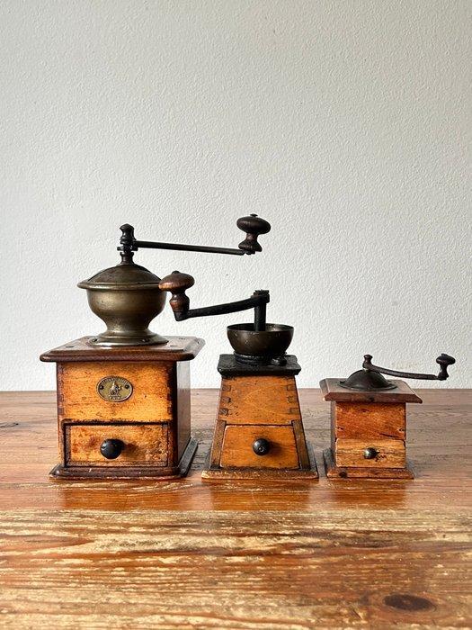 Koffiemolen (3) - Hout, Koper - Brocante koffiemolens, Antiek en Kunst, Curiosa en Brocante