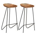 vidaXL Tabourets de bar lot de 2 bois dacacia massif, Verzenden, Neuf