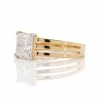 Ring - 14 karaat Geel goud - 4.00ct. tw. Diamant (Lab-grown), Handtassen en Accessoires, Ringen, Nieuw