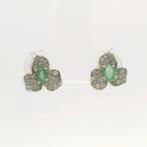 Smaragd - Zilver, S925 zilver – natuurlijke smaragd-stud, Antiek en Kunst