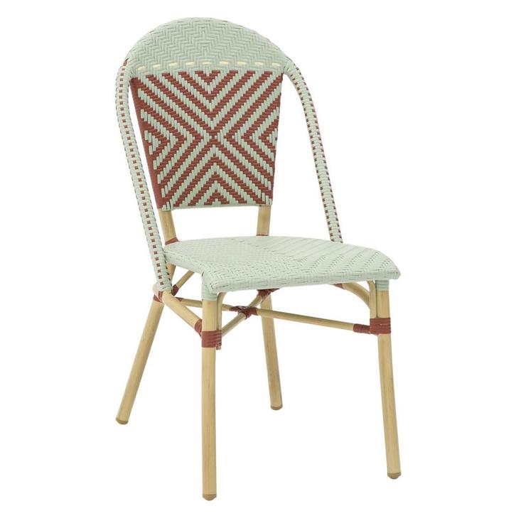 Stoel | MONICA | Aluminium Rotan/Aluminium | Red | Naturel, Zakelijke goederen, Horeca | Keukenapparatuur, Nieuw in verpakking