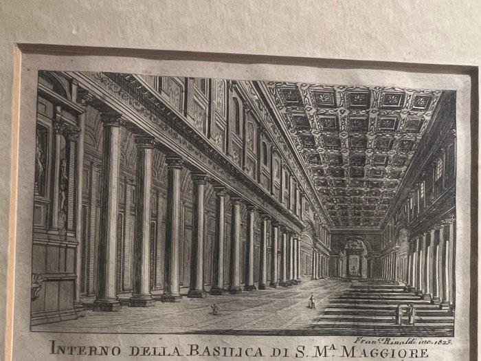 F. Rinaldi - Interno della Basilica di S. Ma Maggiore, Antiek en Kunst, Antiek | Overige Antiek