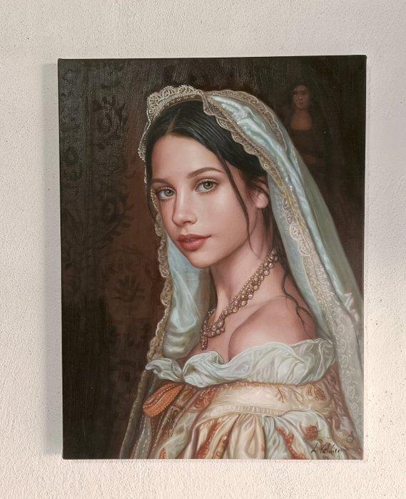 Lorenzo Valdieri (1980) - La custode del Silenzio, Antiek en Kunst, Kunst | Schilderijen | Klassiek