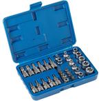 34-dlg interne en externe Torx doppenset - blauw, Nieuw, Verzenden