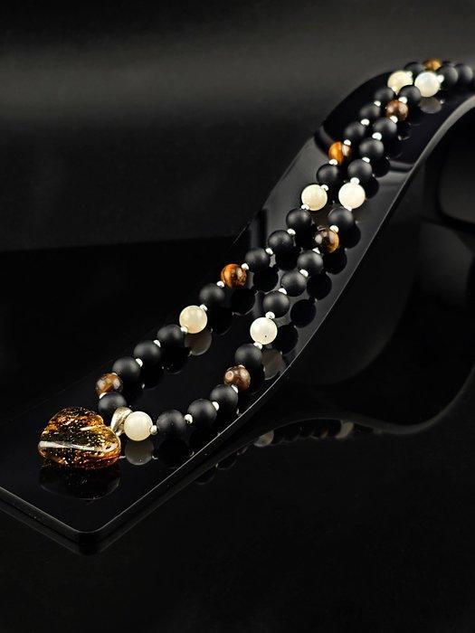 Barnsteen - Necklace with Baltic Amber Heart – White Accent, Antiek en Kunst, Curiosa en Brocante