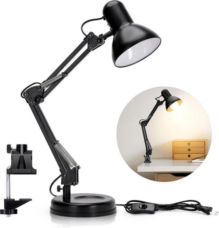 Aigostar 13AT0 - Bureaulamp - Verstelbaar - E27 - 1x40 watt, Huis en Inrichting, Lampen | Tafellampen, Nieuw, Verzenden