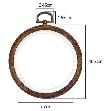 Brocante houten ring rond borduurring met stelschroef 10cm, Huis en Inrichting, Nieuw